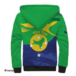 Personalised Australia Christmas Island Sherpa Hoodie Wilayah Pulau Krismas Flag Color LT14