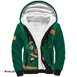 Custom Ireland Rugby Sevens Sherpa Hoodie Go Champions Irish Shamrock LT14