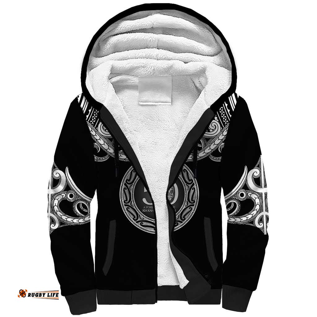 Kia Kaha Te Reo Maori New Zealand Sherpa Hoodie 50th Anniversary Ake Ake Ake LT14