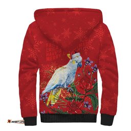 Merry Cocka-mas Sherpa Hoodie Australia Christmas Red Art LT9