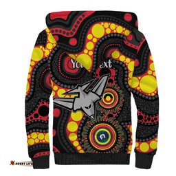 Essendon Bombers NAIDOC Week 2026 Personalised Sherpa Hoodie 50 Years of Deadly Aboriginal Art LT14