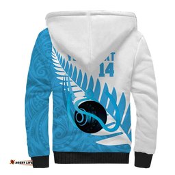 New Zealand Lawn Bowls Prostate Cancer Custom Sherpa Hoodie Aotearoa Maori Silver Fern Blue Ribbon LT14