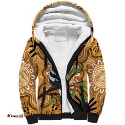 Personalised Australia Magpie NAIDOC Week 2026 Sherpa Hoodie 50 Years of Deadly Aboriginal Art LT14
