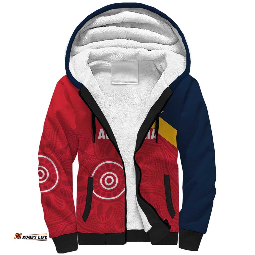 Custom South Australia Cricket Sherpa Hoodie Go Champions - Aboriginal Art LT14