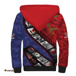 Personalised ANZAC Spirit 1915-2026 Filmstrip Tribute Sherpa Hoodie Lest We Forget 25 April LT9