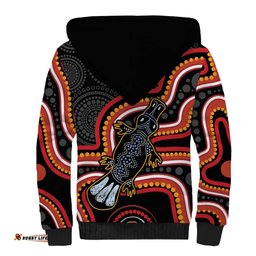 Indigenous Platypus Australia Sherpa Hoodie Australian Aboriginal Art Proud LT14