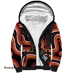 Indigenous Platypus Australia Sherpa Hoodie Australian Aboriginal Art Proud LT14