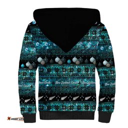 New Zealand Darts Christmas Sherpa Hoodie Merry Xmas Aotearoa Maori Paua Shell LT14