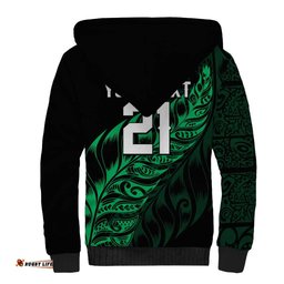New Zealand Lawn Bowls Custom Sherpa Hoodie Green Maori Warrior Tribal Silver Fern LT9
