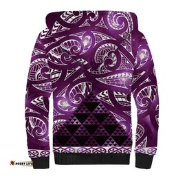 Matariki New Zealand Sherpa Hoodie NZ Niho Taniwha Maori New Year Purple Galaxy LT14