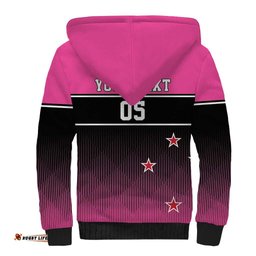 Custom New Zealand Women Cricket Sherpa Hoodie Pink Simple Style LT05