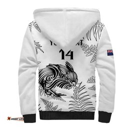 Custom New Zealand Kiwi Football Sherpa Hoodie Aotearoa Silver Fern LT14