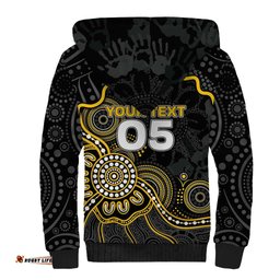 Custom Richmond Football Sherpa Hoodie Aboriginal Dot Art Pattern DT05