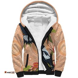 Magpies On Eucalyptus Australia Aboriginal Sherpa Hoodie LT7