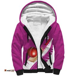 Custom New Zealand Cricket Sherpa Hoodie Kiwi Birds Haka Dance Pink Fern Sporty Style LT03