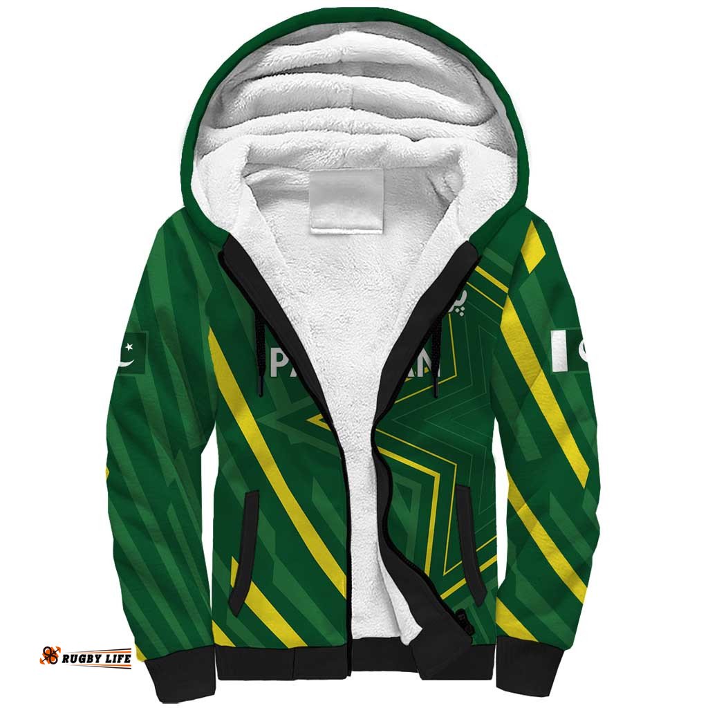 Pakistan Cricket Custom Sherpa Hoodie Shaheen Falcon Go Champions LT9