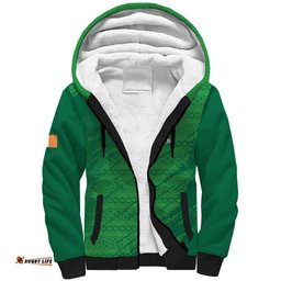 Custom Ireland Cricket Sherpa Hoodie Irish Celtic Knot - National Color LT14