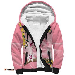 Personalised Galah Australia Day Sherpa Hoodie 26th January Golden Wattle Pink Color LT14