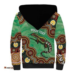 Personalised Australia Goanna NAIDOC Week 2026 Sherpa Hoodie 50 Years of Deadly Aboriginal Art LT14