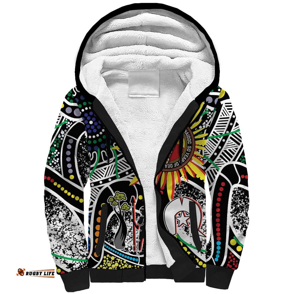 NAIDOC 50 Years of Deadly Personalised Sherpa Hoodie Aboriginal Dot Art LT9