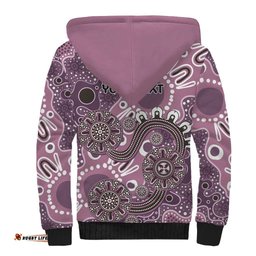 Personalised NAIDOC Week 50 Years Deadly Always Sherpa Hoodie Pink Aboriginal Artwork Dot Painting LT9
