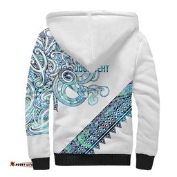 Kahui Whetu Paua shell Kowhaiwhai Taniko Personalised Sherpa Hoodie Taniwha Maori Tribal Style LT9