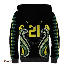 Custom Rugby Cook Islands Avaiki Sherpa Hoodie Black Kuki Airani Tribal Maori Inspired LT9