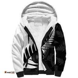 New Zealand Lawn Bowls Custom Sherpa Hoodie Aotearoa Silver Fern LT14
