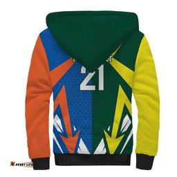 India vs Australia Custom Sherpa Hoodie Blue vs Gold Cricket Heritage LT9