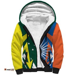 India vs Australia Custom Sherpa Hoodie Blue vs Gold Cricket Heritage LT9
