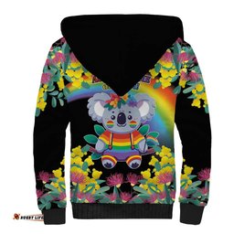 LGBTQ Koala Gay Sherpa Hoodie Aussie Koala Bear Ekoalaty LT9