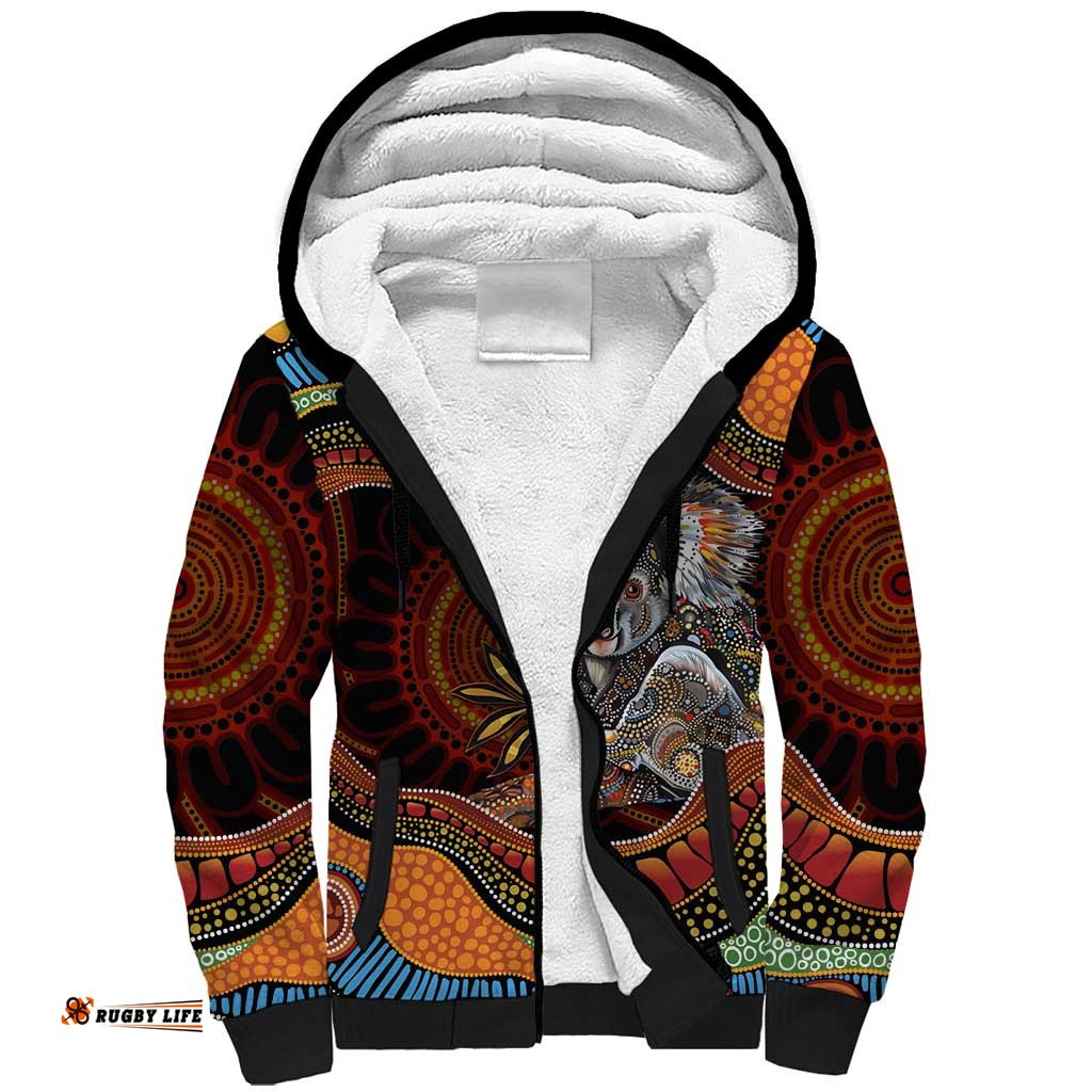 Indigenous Koala Australia Sherpa Hoodie Australian Aboriginal Art Proud LT14