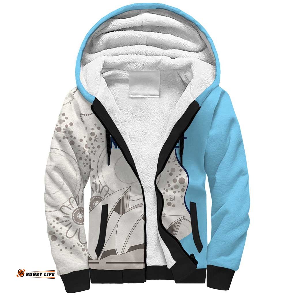 Custom New South Wales Cricket Sherpa Hoodie Go NSW - Aboriginal Art LT14