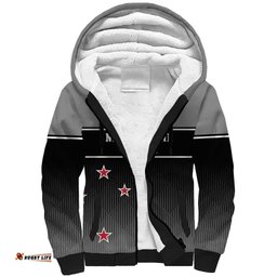 Custom New Zealand Cricket Sherpa Hoodie Black Cap Unbeatable LT05