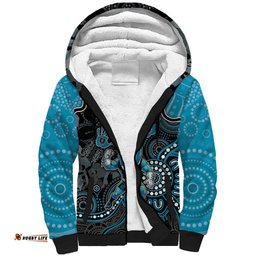 Custom Power Football Sherpa Hoodie Aboriginal Dot Art Pattern DT05
