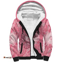 Personalized Pink Butterfly Spirit Sherpa Hoodie Australias Breast Cancer Awareness LT9