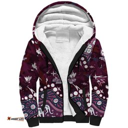 Personalized Manly Warringah Sea Eagles Sherpa Hoodie Aboriginal Pattern with Graffiti Style Design TS04