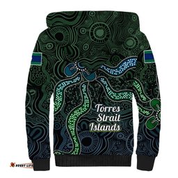 Torres Strait Islands Sherpa Hoodie Indigenous Australian Marine Tribal Dot Art TS04