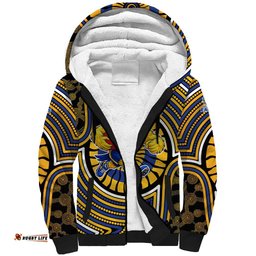 West Coast Eagles Sherpa Hoodie Indigenous Monochrome Dot Art Mascot Style TS04