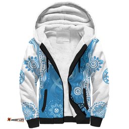 World Diabetes Day Australia Sherpa Hoodie Blue Ribbon Butterfly Aboriginal Art LT14