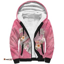 Personalised Pink Galah Australia Valentine's Day Sherpa Hoodie I Love You With All My Heart LT14