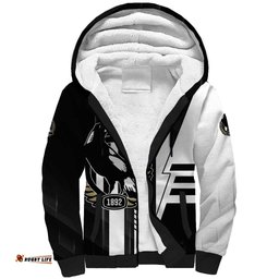 Personalized Collingwood Magpies Sherpa Hoodie Modern Geometric Sports Graphic Style TS04