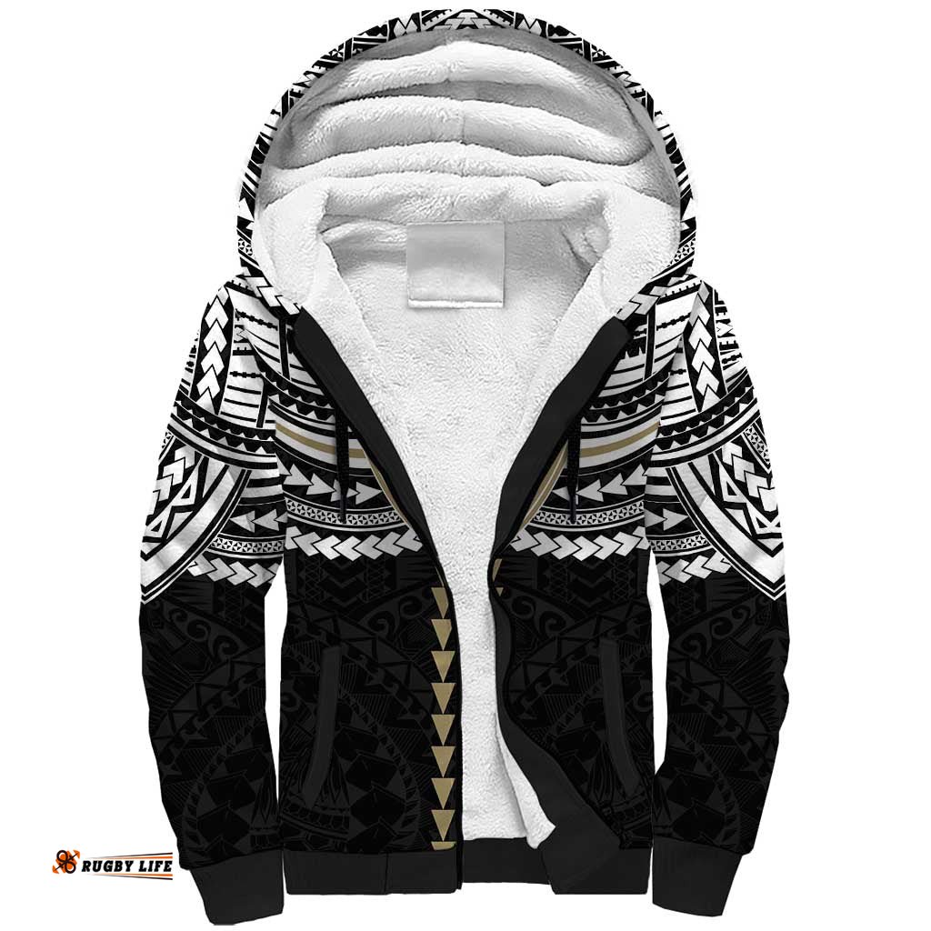Personalized Collingwood Magpies Sherpa Hoodie Polynesian Tribal Pattern Heritage Football TS04