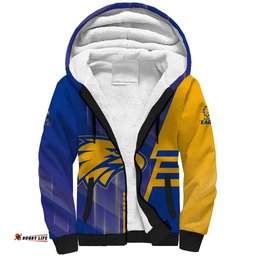 Personalized West Coast Eagles Sherpa Hoodie Modern Geometric Sports Graphic Style TS04
