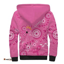 Pink Ribbon Australia Sherpa Hoodie Breast Cancer Awareness Aboriginal Cacatua leadbeateri LT14