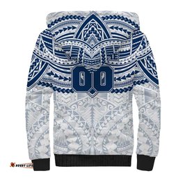 Personalized Geelong Cats Sherpa Hoodie Polynesian Tribal Pattern Heritage Football TS04