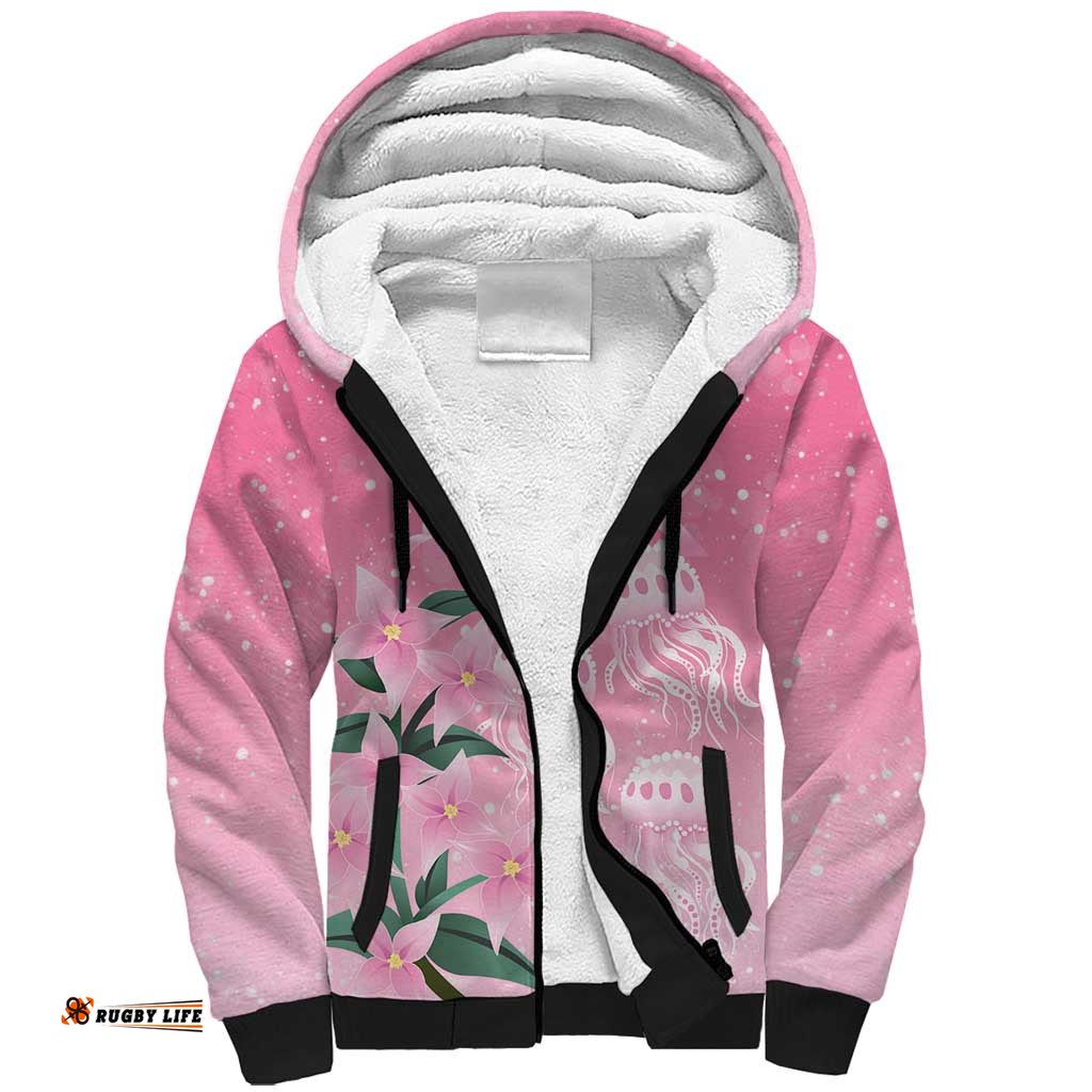 Personalised Pink Boronia of Hope Sherpa Hoodie Australias Fight Against Breast Cancer LT9