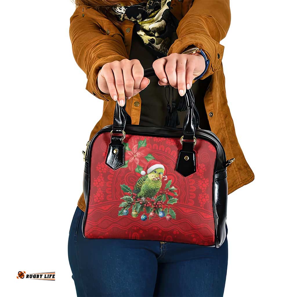 Aussie Green Budgerigar Shoulder Handbag Aboriginal Inspired Christmas LT9