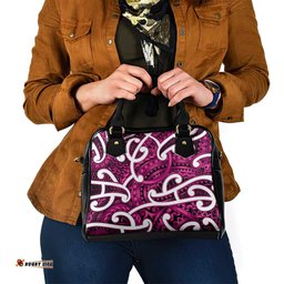 Aotearoa Maori Kowhaiwhai Shoulder Handbag Mawhero Puhoro and Patiki LT9