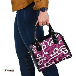 Aotearoa Maori Kowhaiwhai Shoulder Handbag Mawhero Puhoro and Patiki LT9